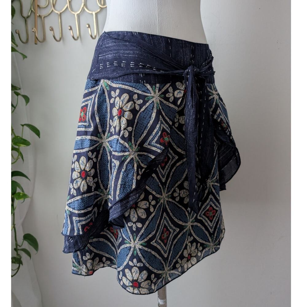 anna sui anthropologie silk skirt - Picture 4 of 7